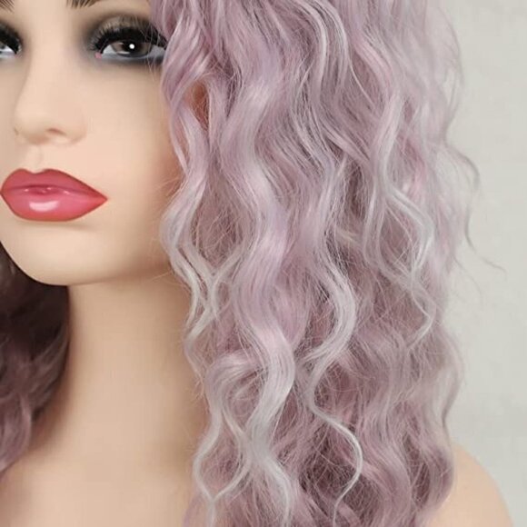π
Ίπ Stunning Long Curly Wavy Ombre PURPLE Hair Replacement Wig Lace SEXY NWT ππ - Picture 6 of 8